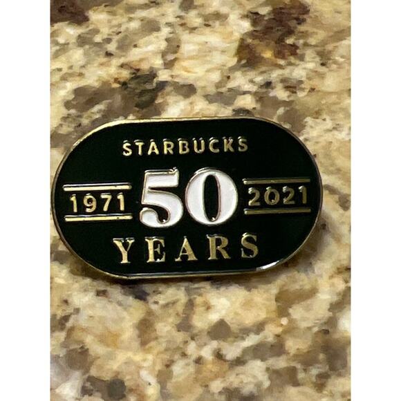 Starbucks 50th Anniversary Enamel Limited Edition Partner Pin Rare 1971-2021 - Picture 1 of 4